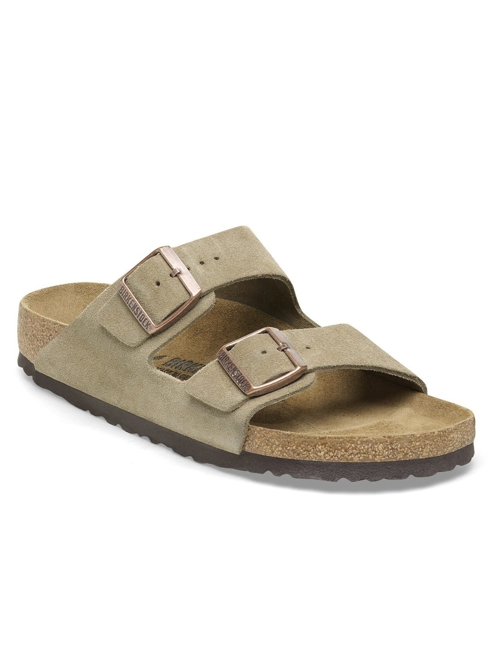 Birkenstock Suede Taupe Arizona Two Straps EU 36 US 5-5.5 NWOT